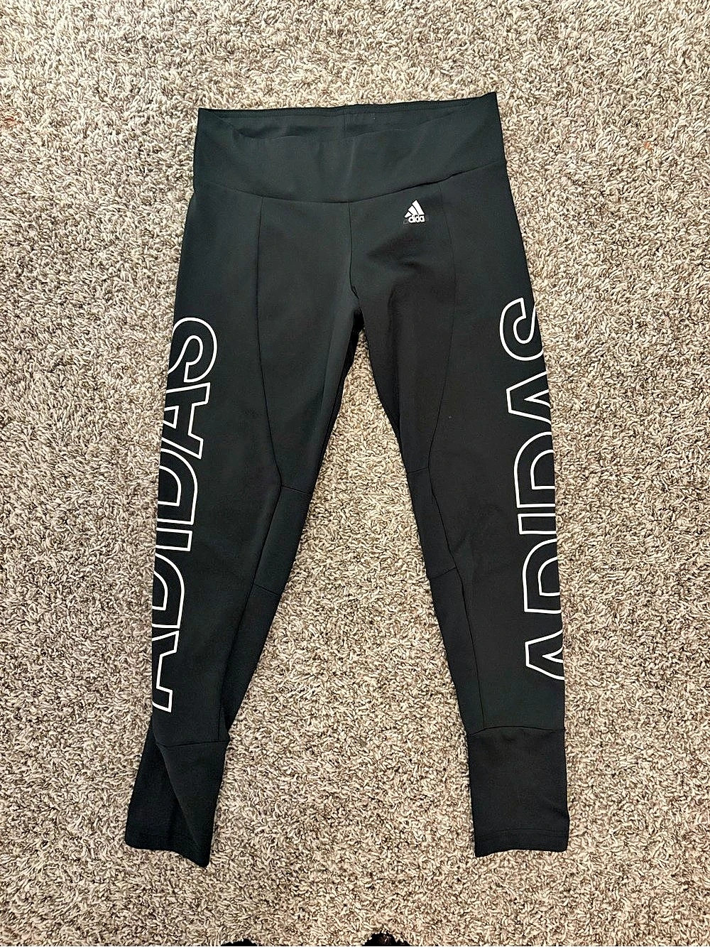 adidas Climalite Vertical Logo Leggings Black Medium